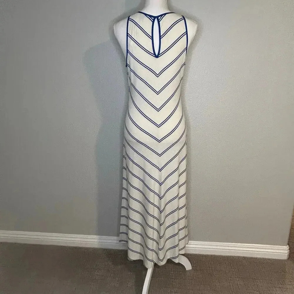 Ann Tayor NWT Blue and white halter maxi sundress size S - Picture 5 of 13